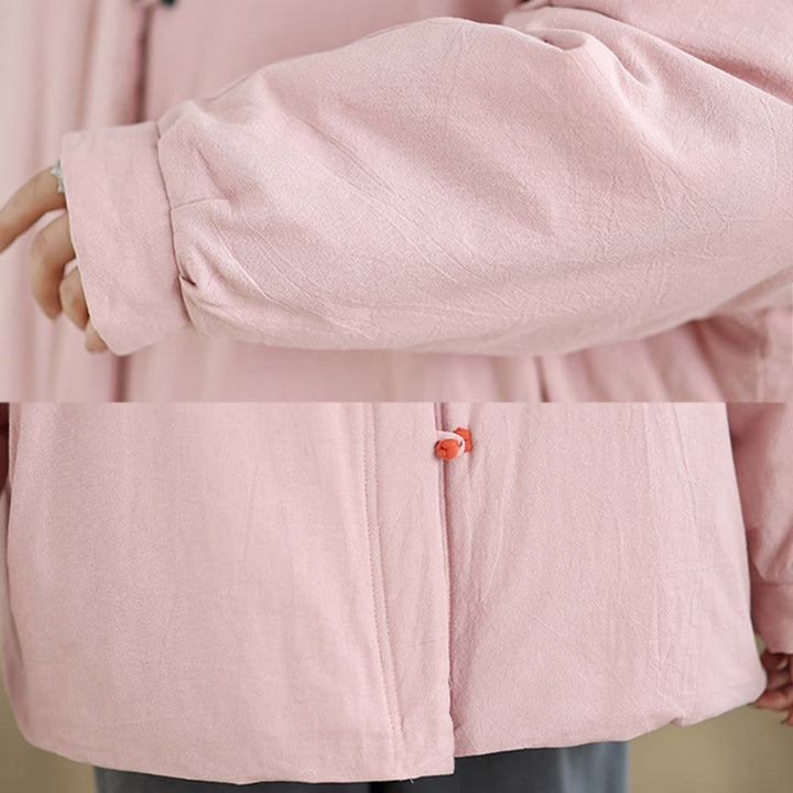 Buddha Stonesレディース 冬用 中国風フロッグボタン 長袖 コットン 厚手ジャケット ポケット付き - image 7