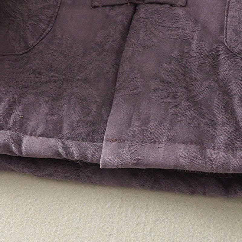 Buddha Stonesレディース 無地 フロッグボタンデザイン 長袖 コットンジャケット ポケット付き - image 4