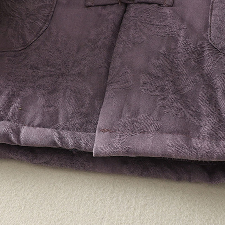 Buddha Stonesレディース 無地 フロッグボタンデザイン 長袖 コットンジャケット ポケット付き - image 4