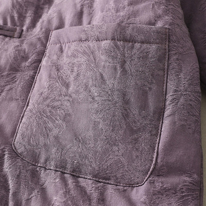 Buddha Stonesレディース 無地 フロッグボタンデザイン 長袖 コットンジャケット ポケット付き - image 2