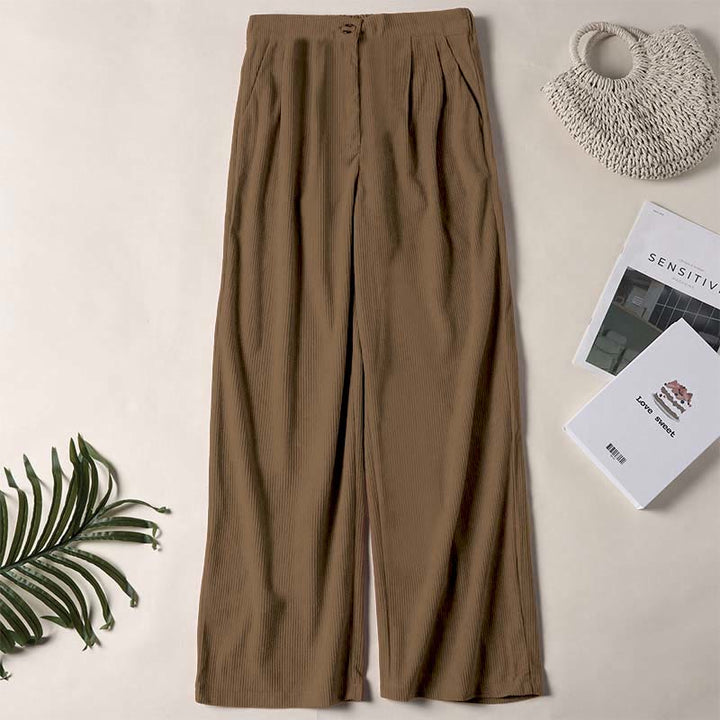 Buddha Stonesカジュアルコーデュロイストレートレッグレディースパンツ（ポケット付き） - ダークゴールデンロッド - US14、 UK/AU18、 EU46 (2XL) - image 0