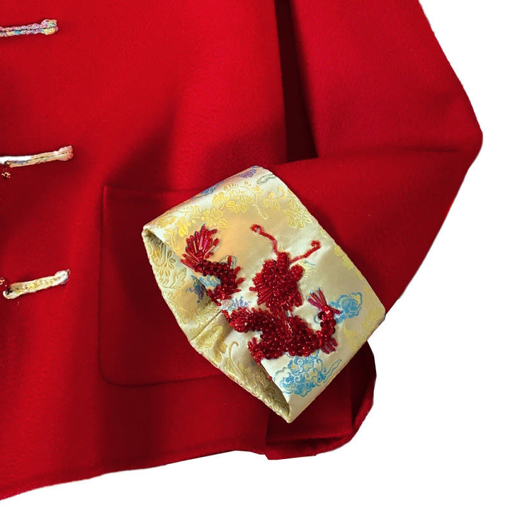 Buddha Stones冬 刺繍 ボタン デザイン 長袖 レディース コットン ジャケット ポケット付き - image 11