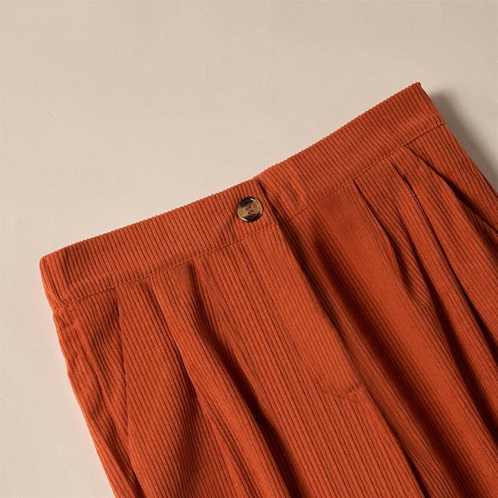 Buddha Stonesカジュアルコーデュロイストレートレッグレディースパンツ（ポケット付き） - image 29