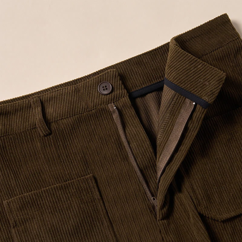 Buddha Stonesプレーンコーデュロイポリエステルレディースボタンワイドレッグパンツ（ポケット付き） - image 7