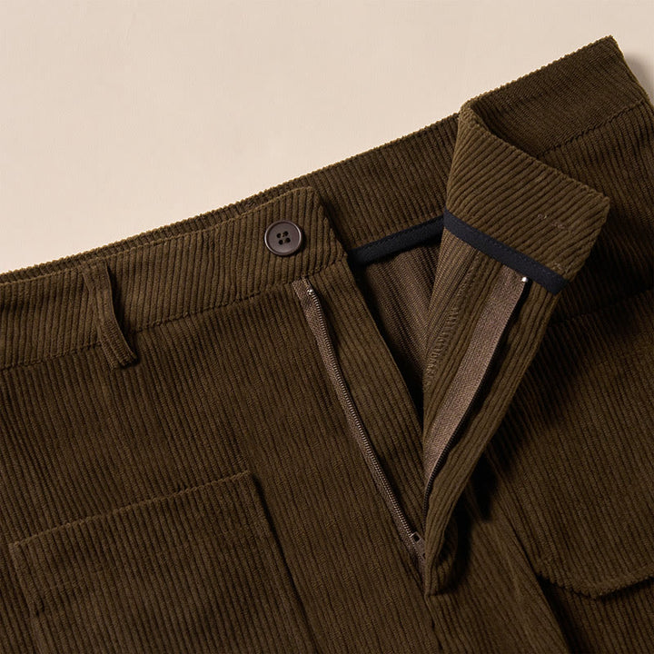 Buddha Stonesプレーンコーデュロイポリエステルレディースボタンワイドレッグパンツ（ポケット付き） - image 7