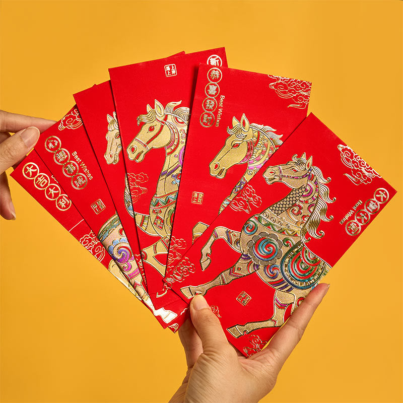 Buddha Stones6個入り 中国製 赤い封筒 午年 幸運のお金封筒 2026年 新年 - image 1