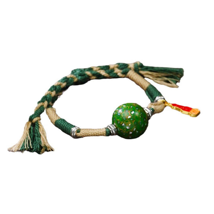 Buddha Stones漆工芸ビーズ多色編み紐ブレスレット - image 9