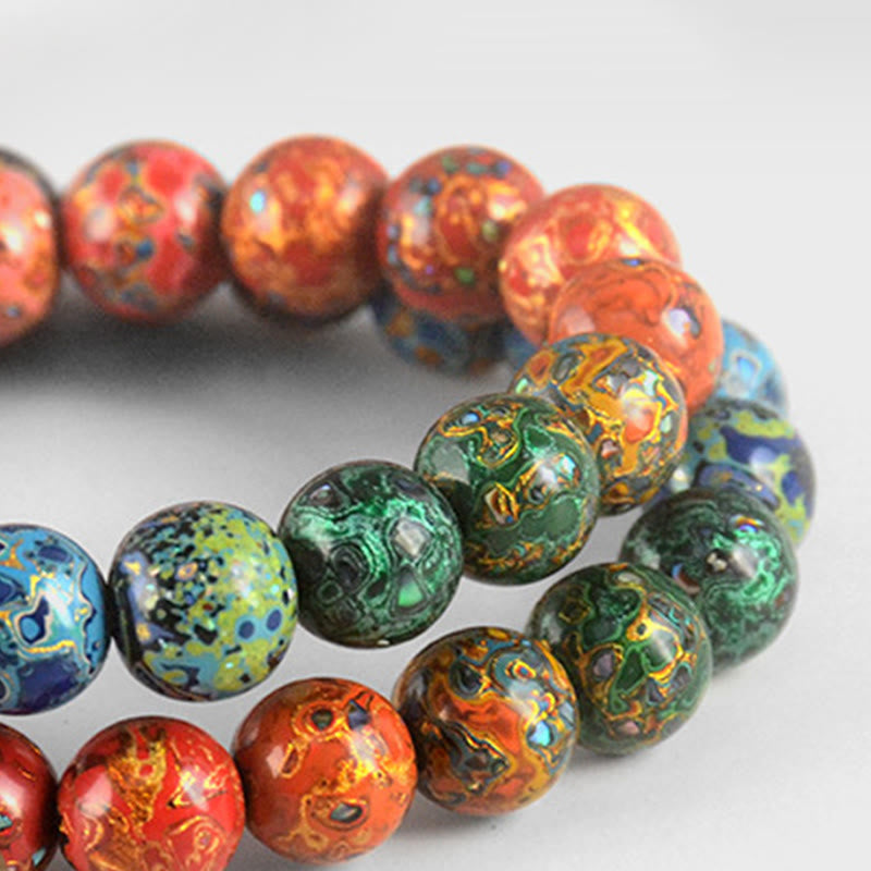 Buddha Stones黒檀漆工芸 ひょうたんビーズ タッセル良縁祈願ブレスレット - image 2