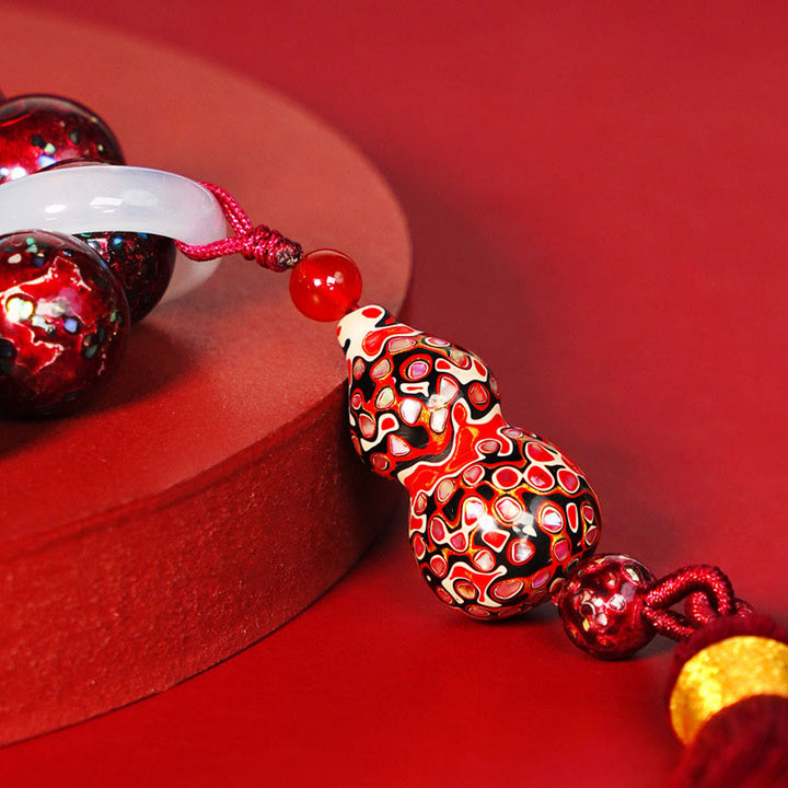 Buddha Stones黒檀漆工芸 ひょうたんビーズ タッセル良縁祈願ブレスレット - image 3