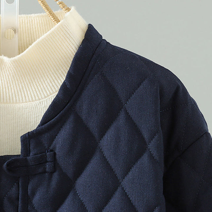 Buddha Stonesエスニック フロッグボタン パッチワーク レディース 厚手コットン 長袖ジャケット ポケット付き - image 8