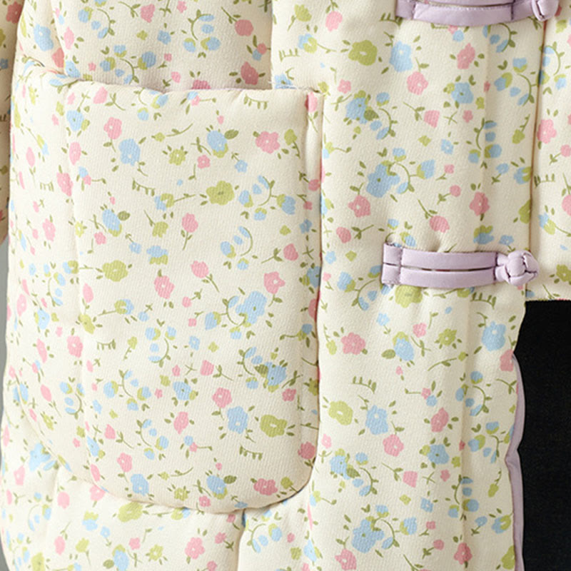 Buddha Stonesボタンデザイン 花柄 レディース コットン 長袖 厚手 ジャケット ポケット付き - image 6