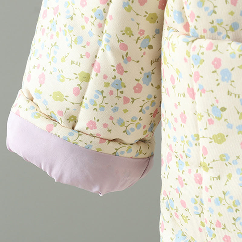 Buddha Stonesボタンデザイン 花柄 レディース コットン 長袖 厚手 ジャケット ポケット付き - image 8