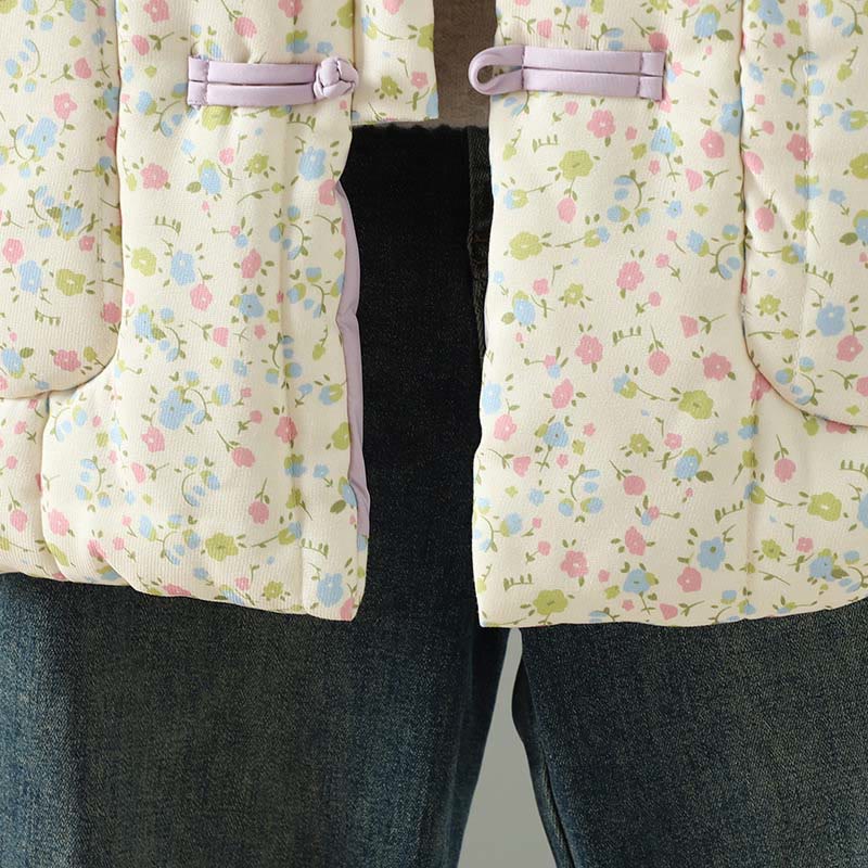 Buddha Stonesボタンデザイン 花柄 レディース コットン 長袖 厚手 ジャケット ポケット付き - image 9