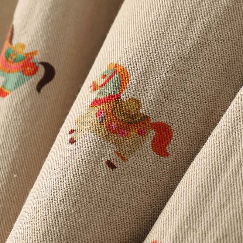 Buddha Stones馬福キャラクター柄カエルボタンデザインレディースコットン長袖厚手ジャケット - image 14