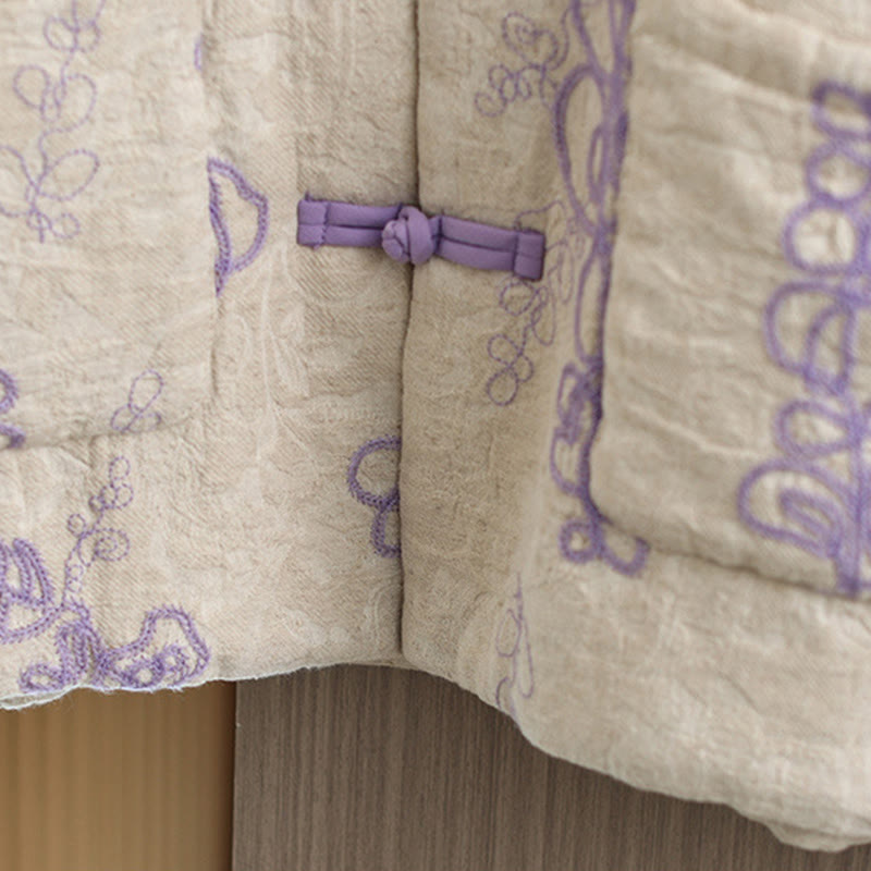 Buddha Stonesレディース 冬用 長袖 スタンドカラー フロッグボタン コットンパッド入り ポケット付きジャケット - image 18