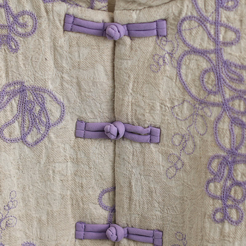 Buddha Stonesレディース 冬用 長袖 スタンドカラー フロッグボタン コットンパッド入り ポケット付きジャケット - image 12