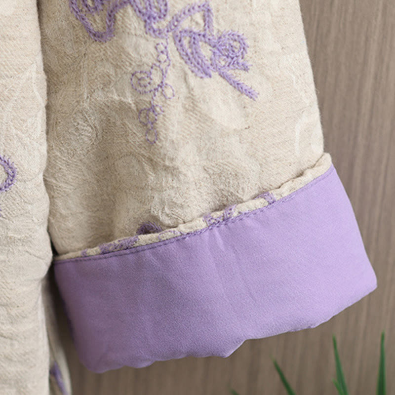 Buddha Stonesレディース 冬用 長袖 スタンドカラー フロッグボタン コットンパッド入り ポケット付きジャケット - image 16