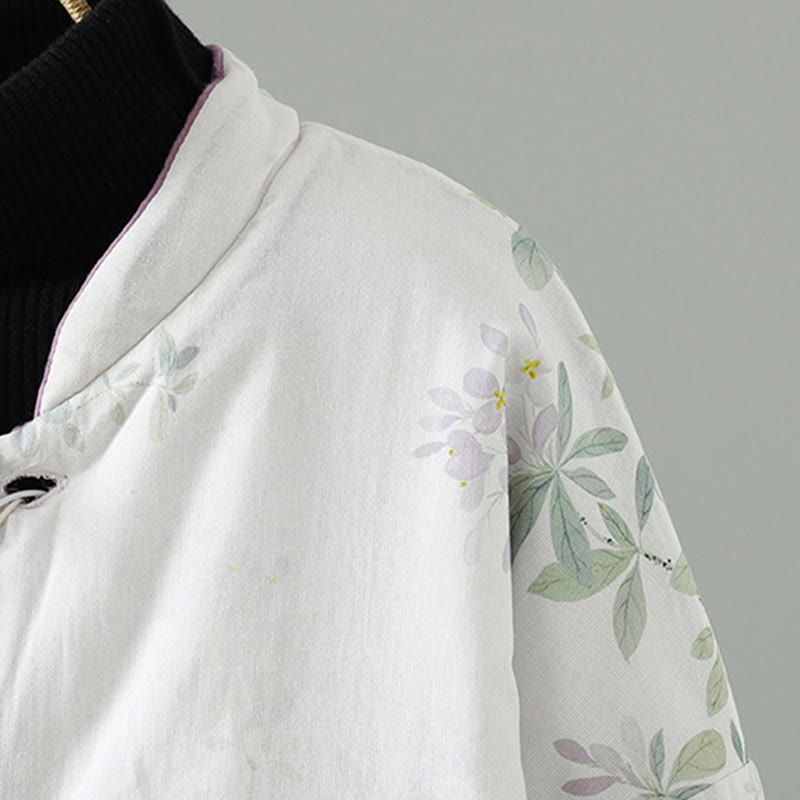 Buddha Stonesレディース プリント花柄 長袖 フロッグボタン コットンジャケット - image 4