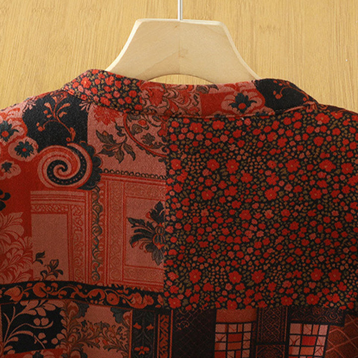 Buddha Stonesレディース エスニックフローラル 長袖 フロッグボタン コットン サーマルジャケット - image 4