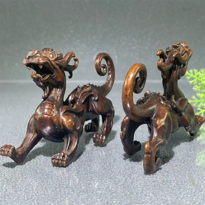 Buddha Stones風水 小型 貔貅 合金 富と幸運 装飾 9.2*2.4*5.2 cm - image 4