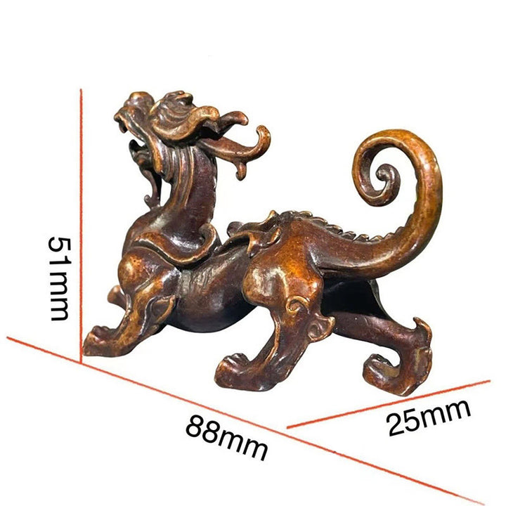 Buddha Stones風水 小型 貔貅 合金 富と幸運 装飾 9.2*2.4*5.2 cm - image 11
