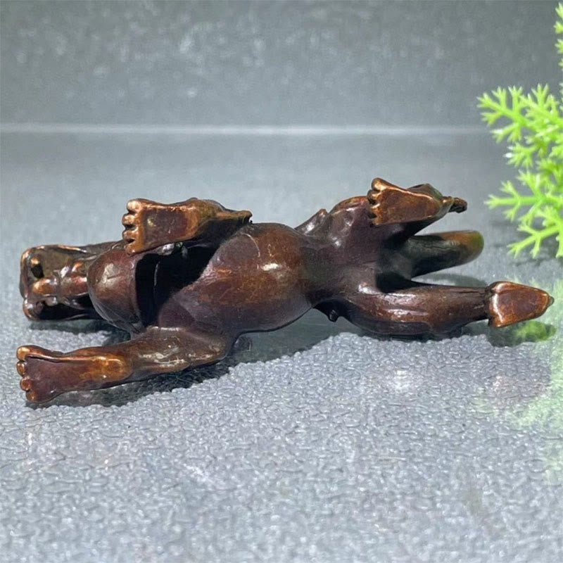 Buddha Stones風水 小型 貔貅 合金 富と幸運 装飾 9.2*2.4*5.2 cm - image 6