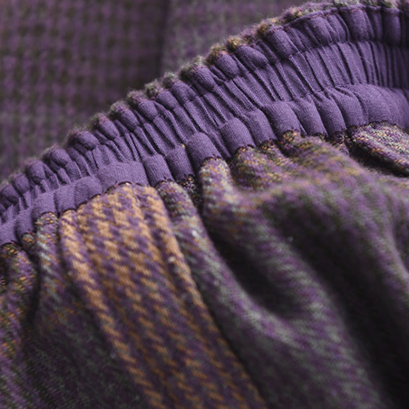 Buddha Stonesレディース 冬用 チェック柄 コットン サーマル 7-8丈 スカート ポケット付き - image 8