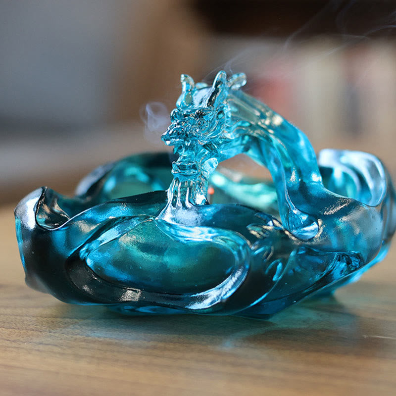 Buddha Stones手作り ブルードラゴン リュウリ クリスタルアートピース成就ホームオフィス デコレーション - image 1