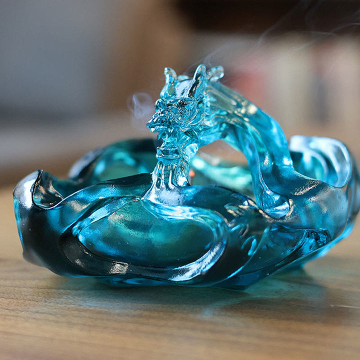 Buddha Stones手作り ブルードラゴン リュウリ クリスタルアートピース成就ホームオフィス デコレーション - image 1