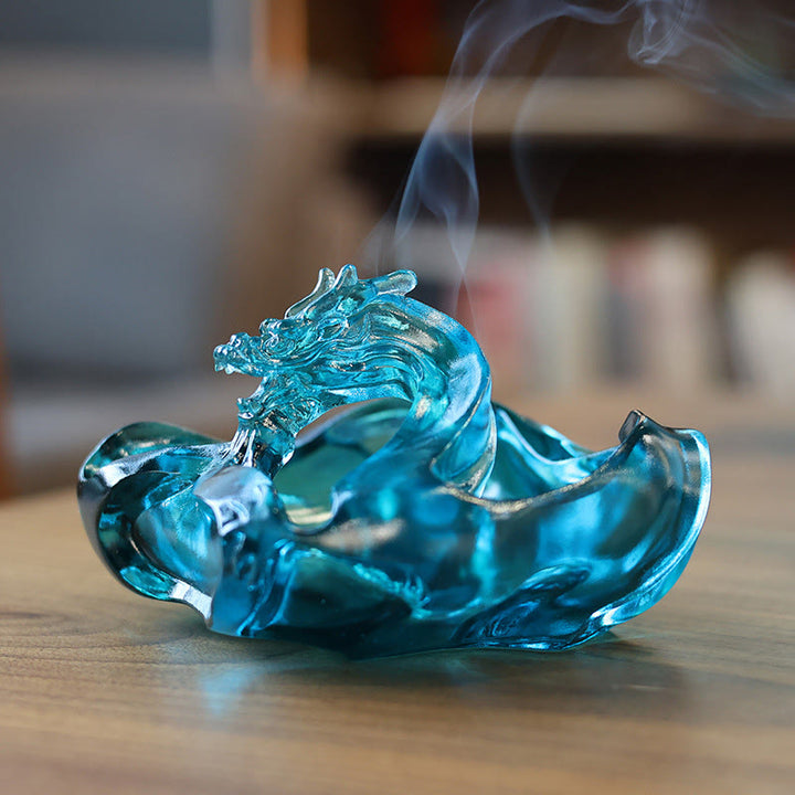 Buddha Stones手作り ブルードラゴン リュウリ クリスタルアートピース成就ホームオフィス デコレーション - image 2