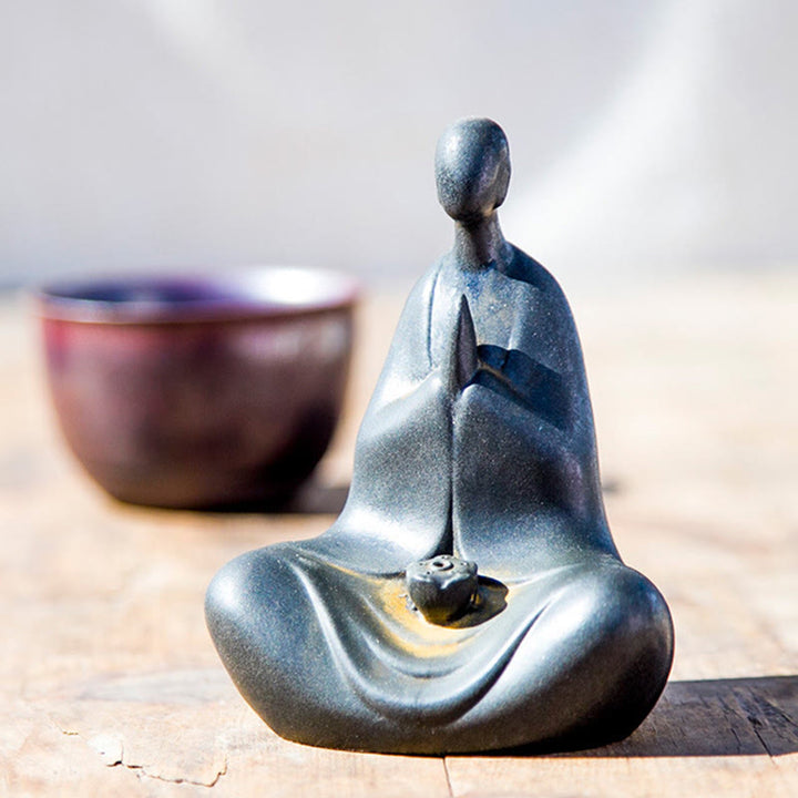 Buddha Stones手作り無形の仏鉄粉 錆 鋳造樹脂 像 装飾 11.5*9*6.5 cm - image 2