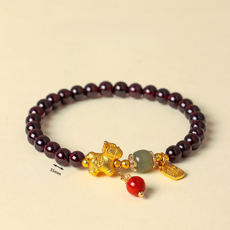Buddha Stones午年ガーネット 福の字幸運繁栄の守護ブレスレット - image 11