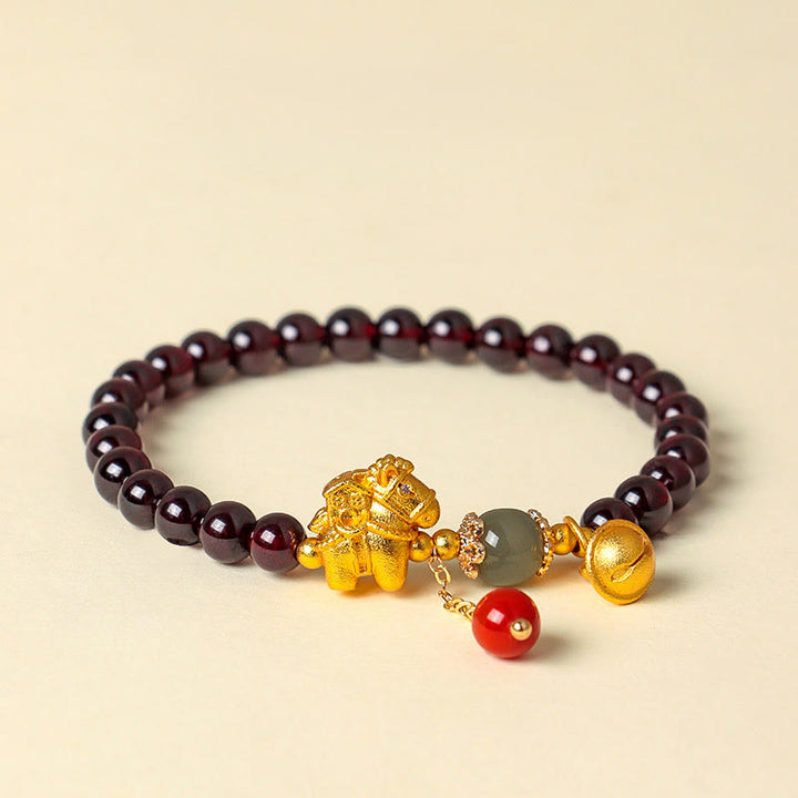 Buddha Stones午年ガーネット 福の字幸運繁栄の守護ブレスレット - 馬のゲットハウス（手首周り：16～17cm） - image 15