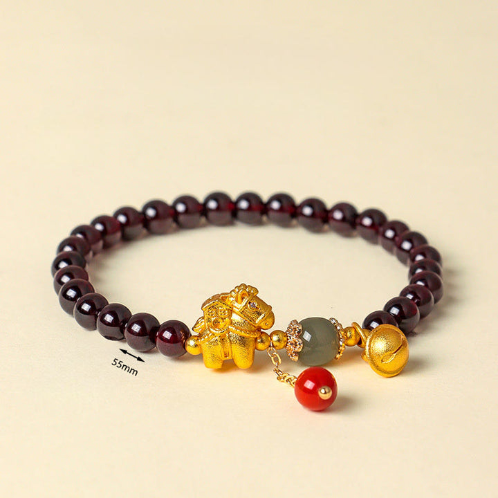 Buddha Stones午年ガーネット 福の字幸運繁栄の守護ブレスレット - image 16