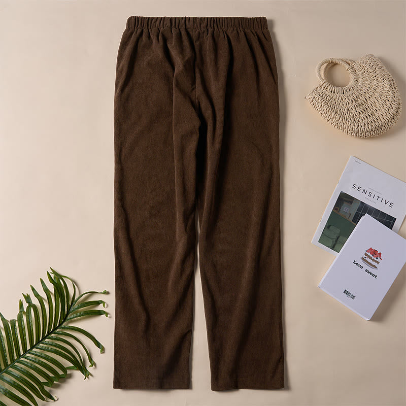 Buddha Stonesレディース 通勤用 ピュアカラー コーデュロイパンツ ポケット付き - image 3