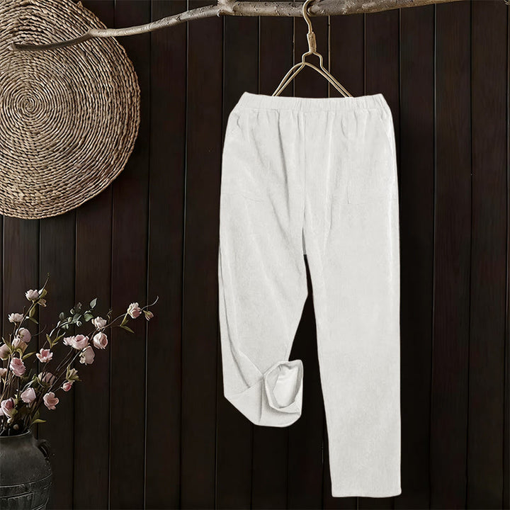 Buddha Stonesレディース 通勤用 ピュアカラー コーデュロイパンツ ポケット付き - image 12