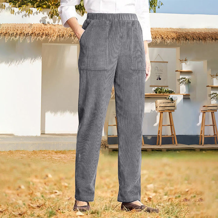 Buddha Stonesレディース 通勤用 ピュアカラー コーデュロイパンツ ポケット付き - ダークグレー - US16、 UK/AU20、 EU48 (3XL) - image 18