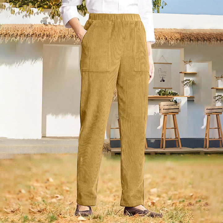 Buddha Stonesレディース 通勤用 ピュアカラー コーデュロイパンツ ポケット付き - ゴールデンロッド - US16、 UK/AU20、 EU48 (3XL) - image 24