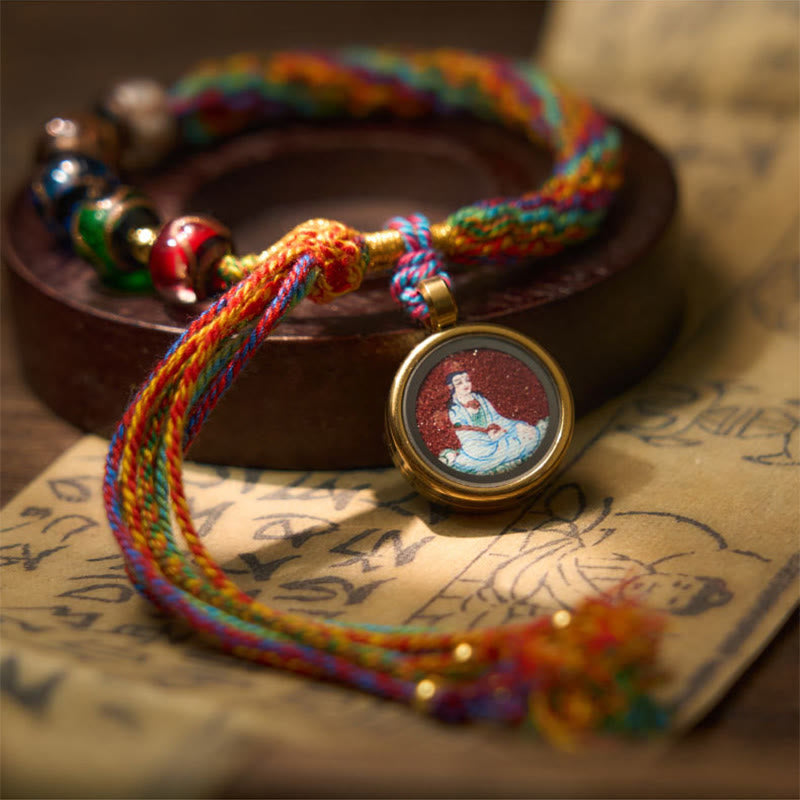 Buddha Stonesタンカ十二支誕生仏辰砂良縁祈願紐ブレスレット - image 2