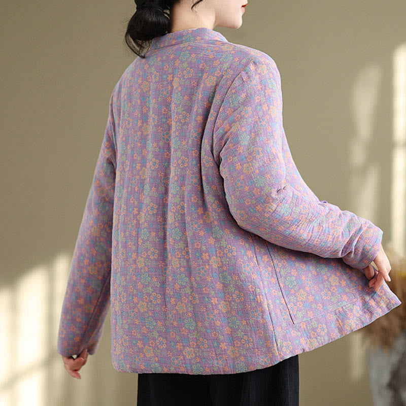 Buddha Stonesレディース 冬用 厚手コットン 花柄 長袖 ジャケット ポケット付き - image 22