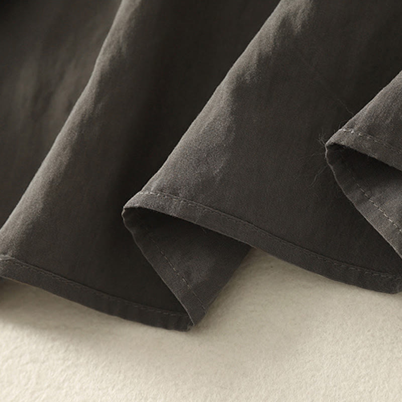 Buddha Stones秋スタンドカラー中国風フロッグボタンシンプルデザイン長袖レディースコットンシャツ - image 10