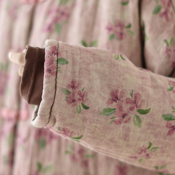 Buddha Stonesレディース 長袖 サーマル コットン プリント 花柄 ジャケット ポケット付き - image 8