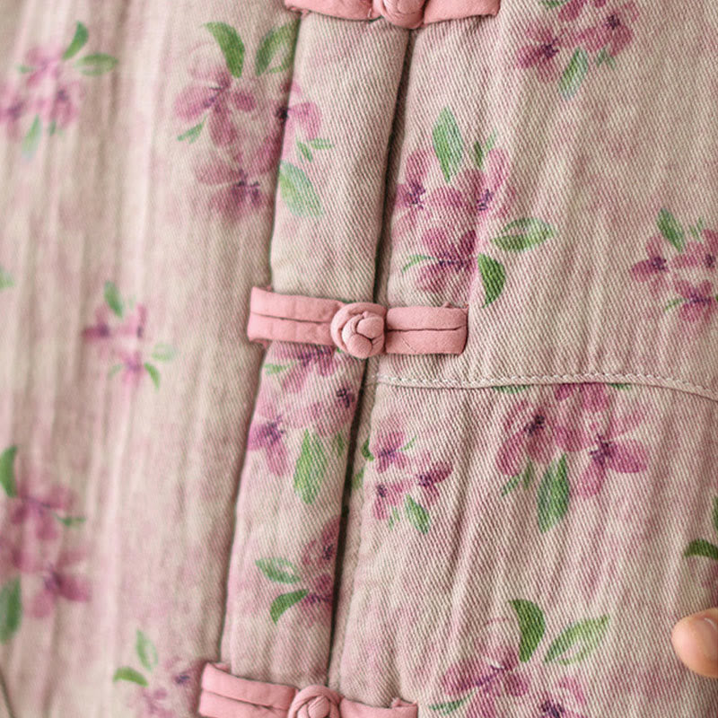 Buddha Stonesレディース 長袖 サーマル コットン プリント 花柄 ジャケット ポケット付き - image 6