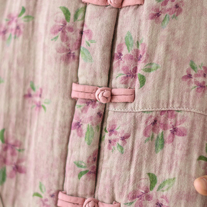 Buddha Stonesレディース 長袖 サーマル コットン プリント 花柄 ジャケット ポケット付き - image 6