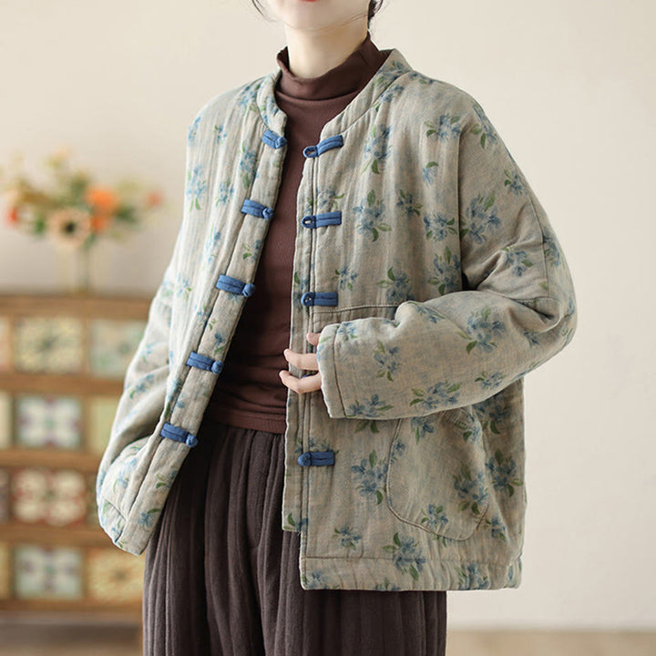 Buddha Stonesレディース 長袖 サーマル コットン プリント 花柄 ジャケット ポケット付き - image 12