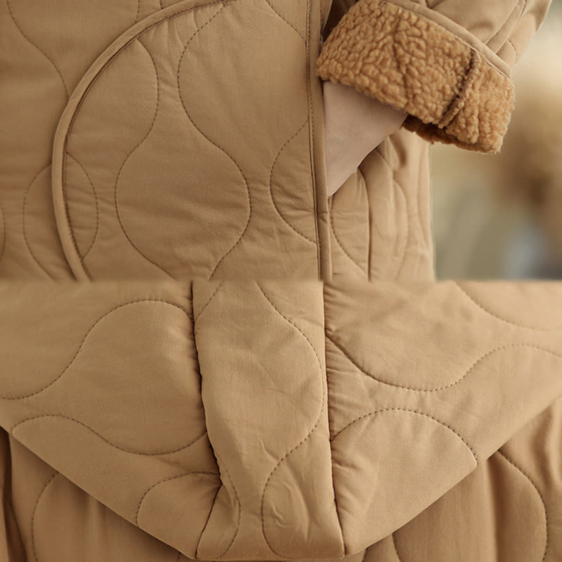 Buddha Stonesレディース 無地 長袖 パーカーデザイン コットン ハーマル フリース裏地 ジャケット ポケット付き - image 8