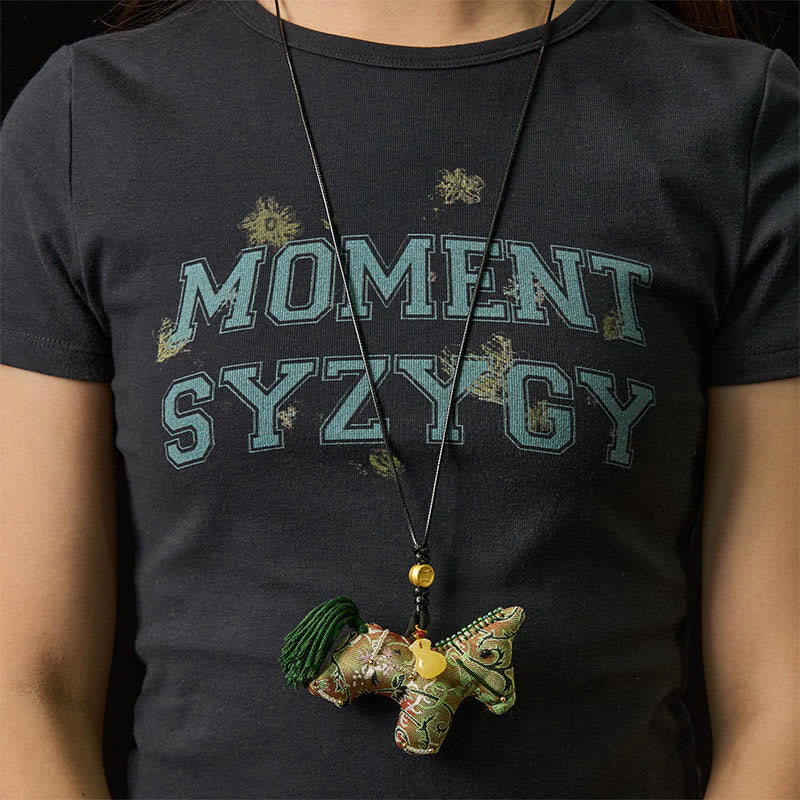 Buddha Stones午年 蜀錦 絹 縮れ草 ザクロ柄 吊り飾り - image 6