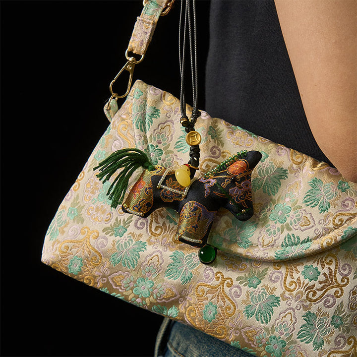 Buddha Stones午年歌錦絹百合文様吊り飾り - image 4