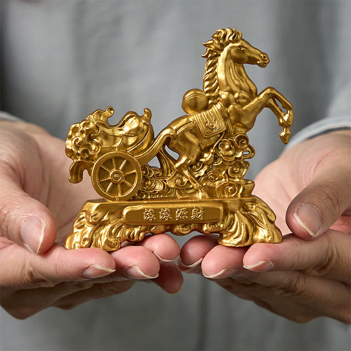 Buddha Stones「今すぐ金持ちになろう」午年キャベツインゴットホームデコレーション - 馬キャベツ 8.5×8 cm - image 0