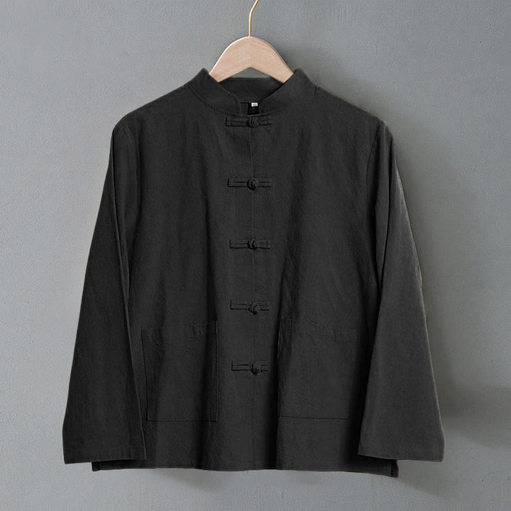 Buddha Stonesエスニック フロッグボタン 長袖 スタンドカラー レディース コットンシャツ ポケット付き - image 15